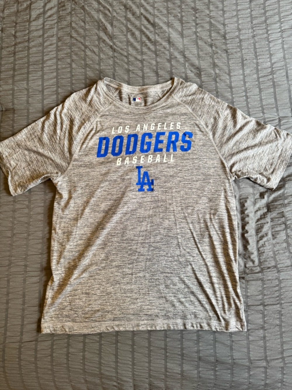 Los Angeles Dodgers Genuine Gray Heather MLB Logo Performance T-Shirt